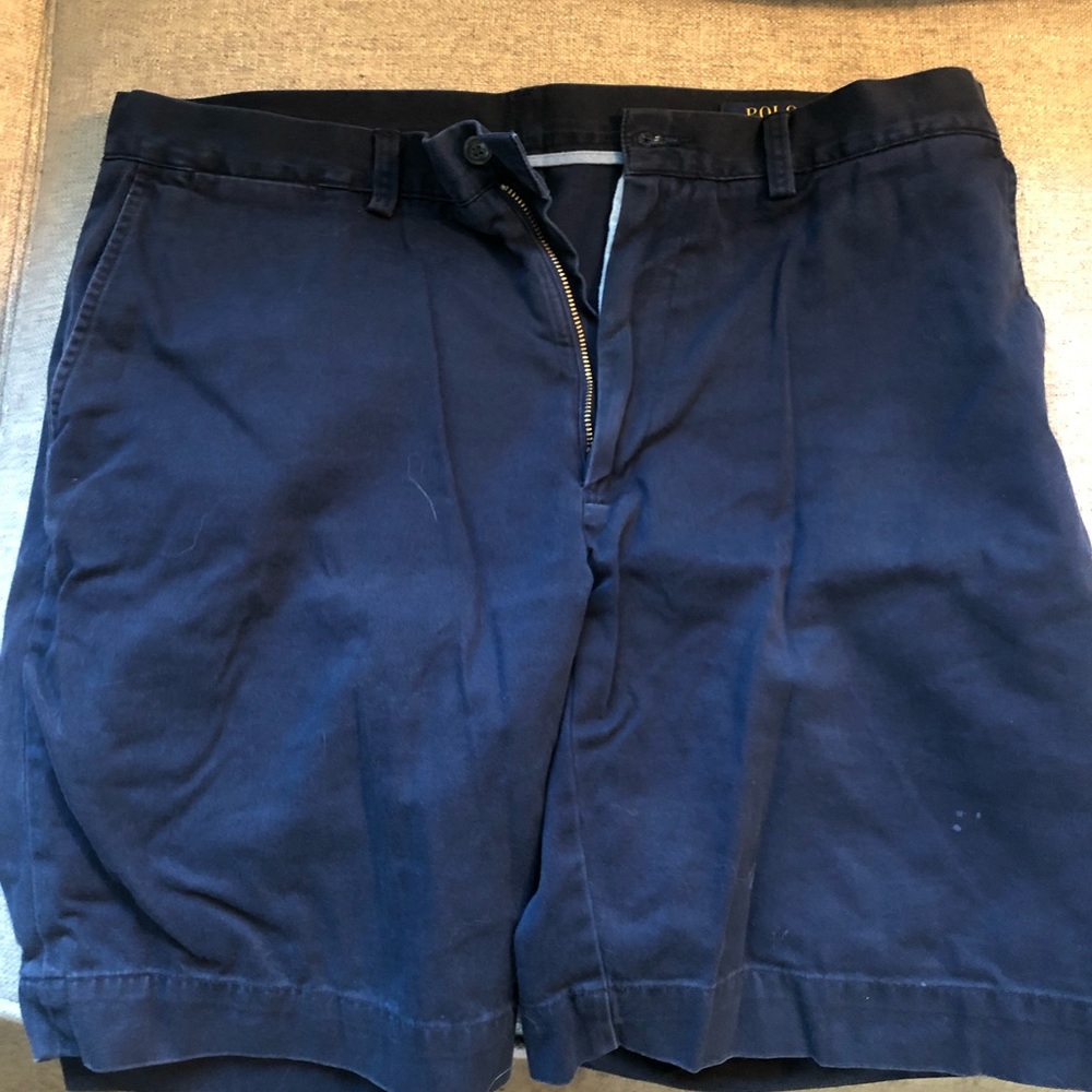 Men’s navy blue Ralph Lauren shorts, business shorts, business casual